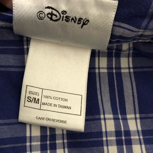 Walt Disney World Plaid Christmas Pajama Mickey Mouse Shirt S M blue white - Picture 10 of 13